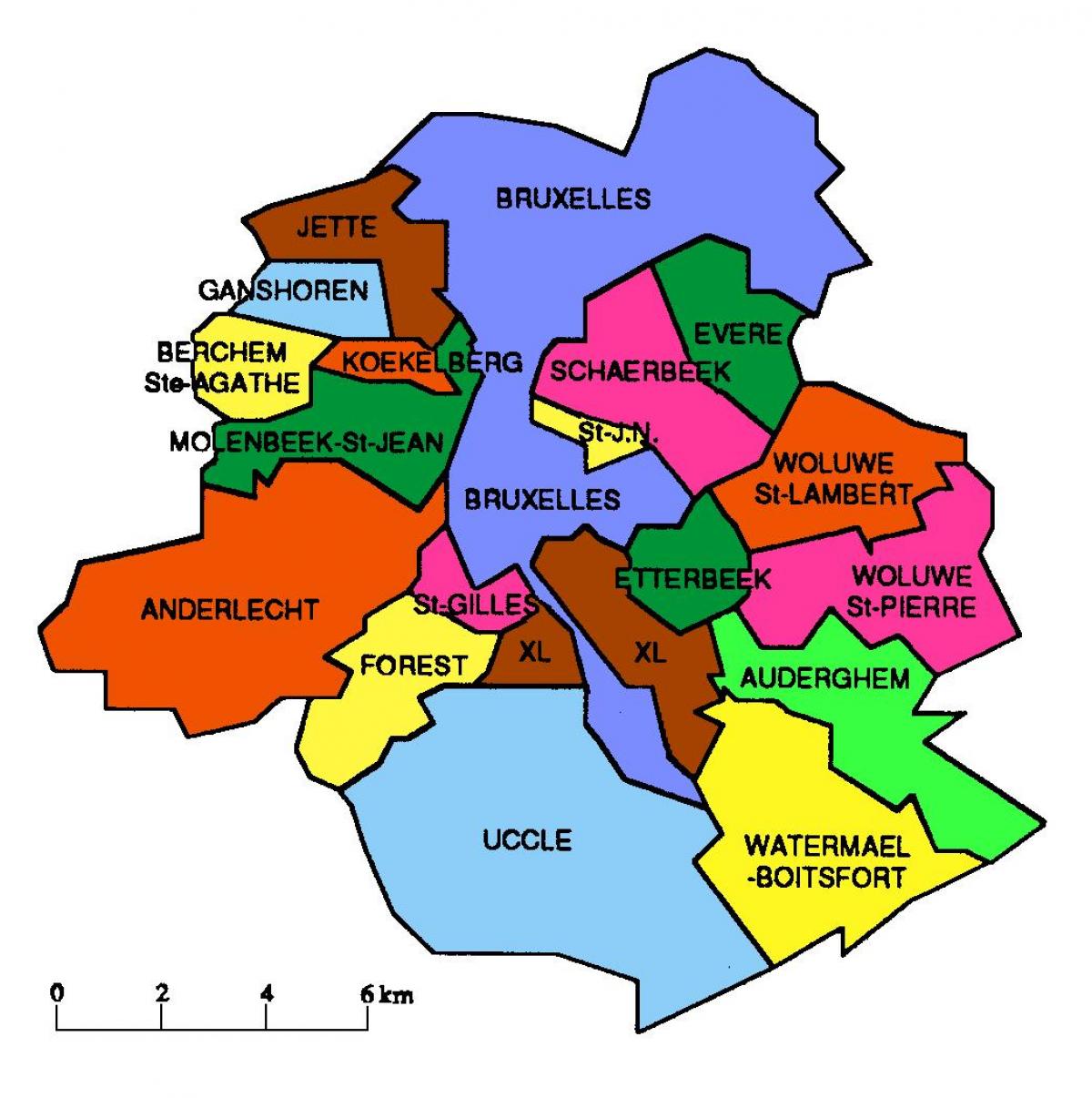 kaart van regio Brussel