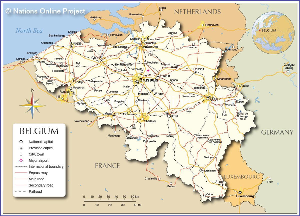 kaart van Brussel land