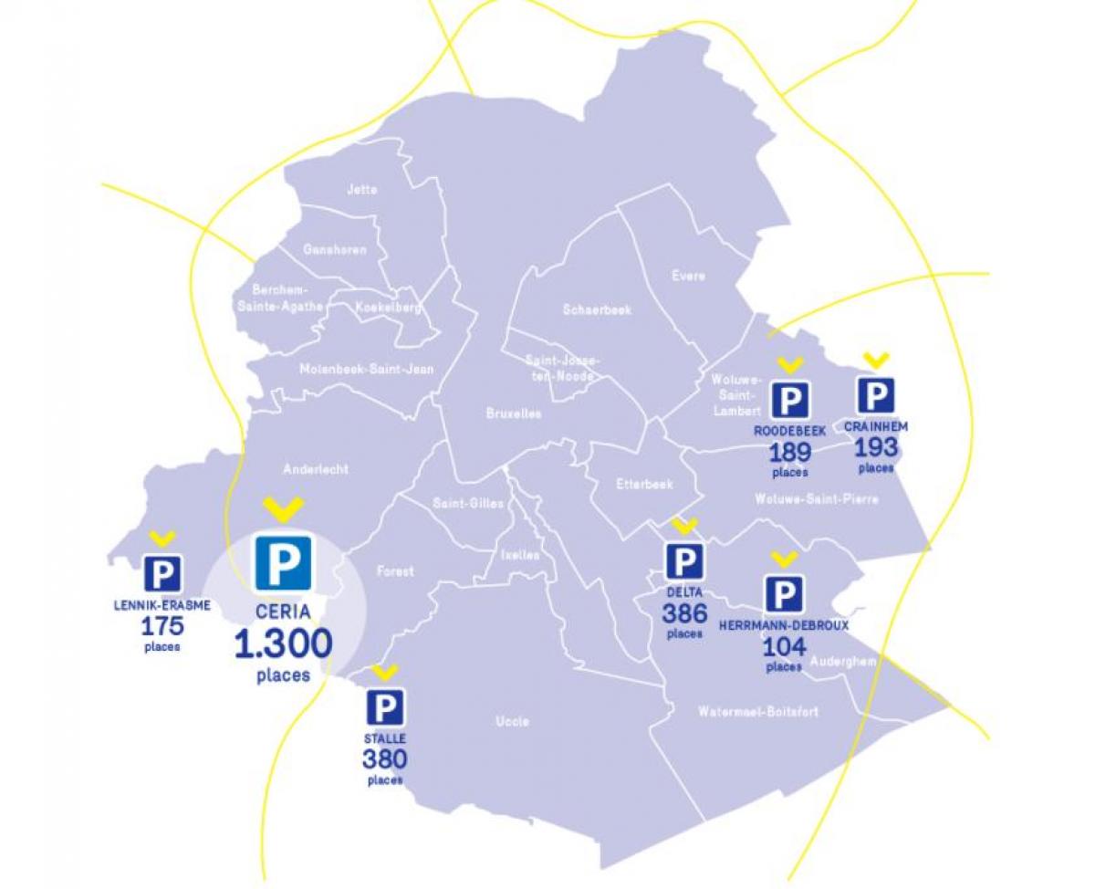 kaart pf Brussel parking