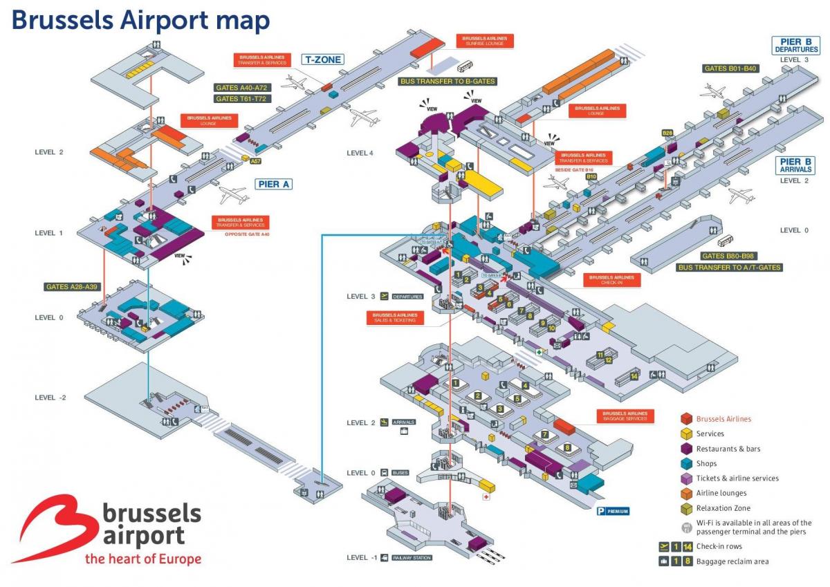 Brussel luchthaven kaart