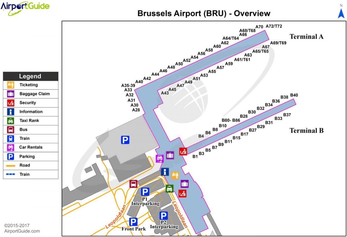 Brussel terminal kaart