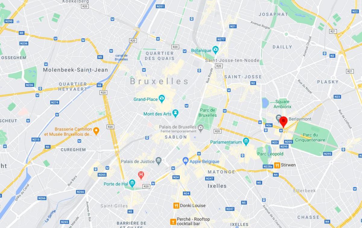 kaart van het schumanplein in Brussel