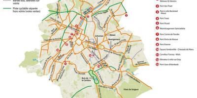 De kaart van Brussel, fiets