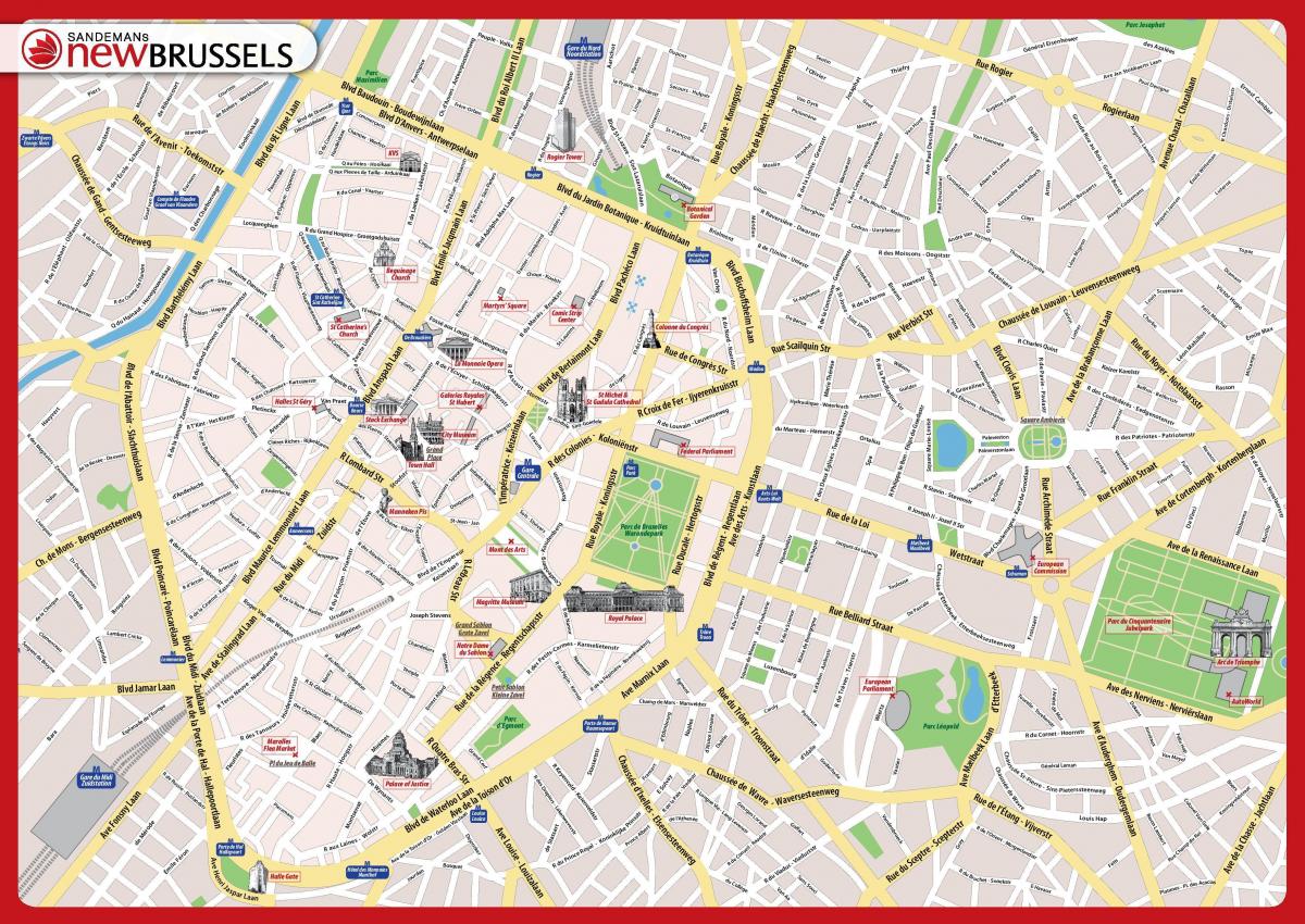 De Stad Brussel Kaart Printable - Afdrukbare Plattegrond Van Het ...