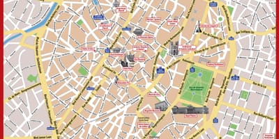 Het centrum van Brussel, stratenplan